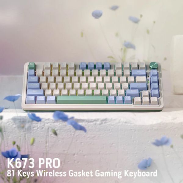Redragon K673 PRO 75% Wireless RGB Gaming Keyboard - White