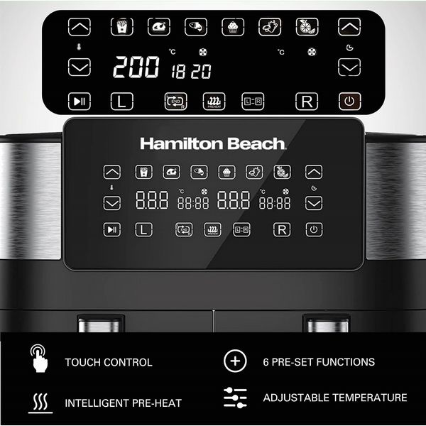 Hamilton Beach 8L Dual Basket Air Fryer 2850W Open Box