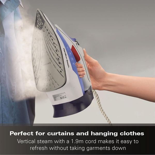 Hamilton Beach Pro SteamMax 3000W White & Blue Steam Iron Open Box