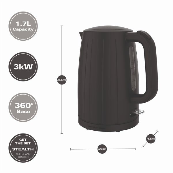 Hamilton Beach Kettle And Toaster Set Stealth Collection Black