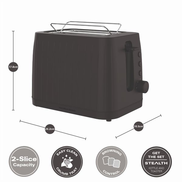 Hamilton Beach Kettle And Toaster Set Stealth Collection Black