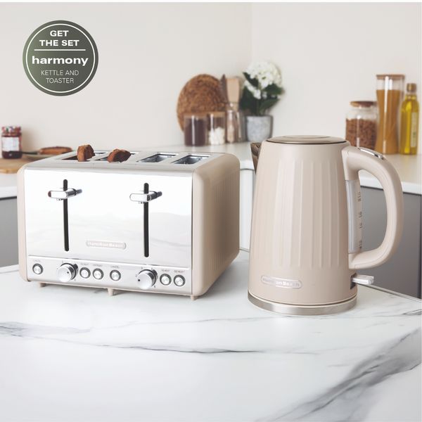 Hamilton Beach Kettle And Toaster Set Harmony Collection Cappuccino Grey