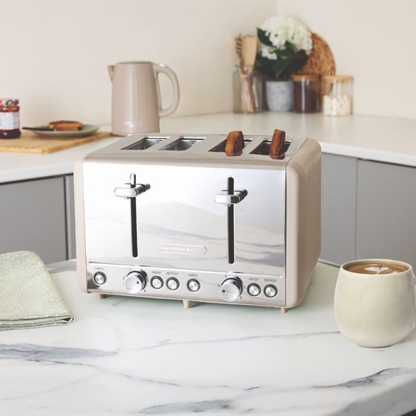 Hamilton Beach Kettle And Toaster Set Harmony Collection Cappuccino Grey