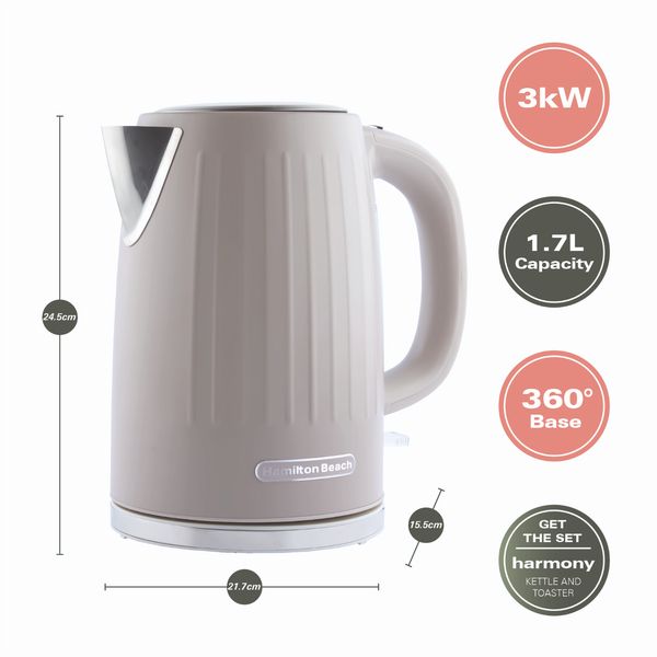 Hamilton Beach Kettle And Toaster Set Harmony Collection Cappuccino Grey