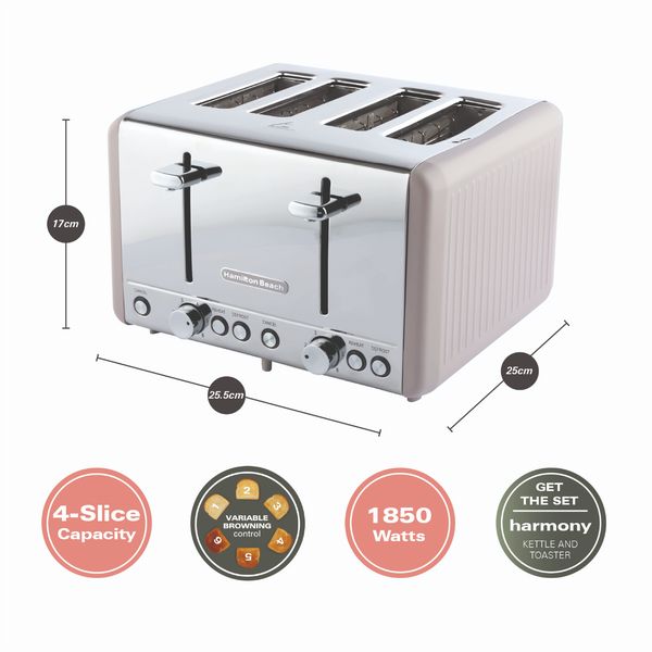 Hamilton Beach Kettle And Toaster Set Harmony Collection Cappuccino Grey