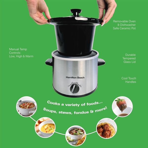 Hamilton Beach 1.8L Slow Cooker Silver Open Box