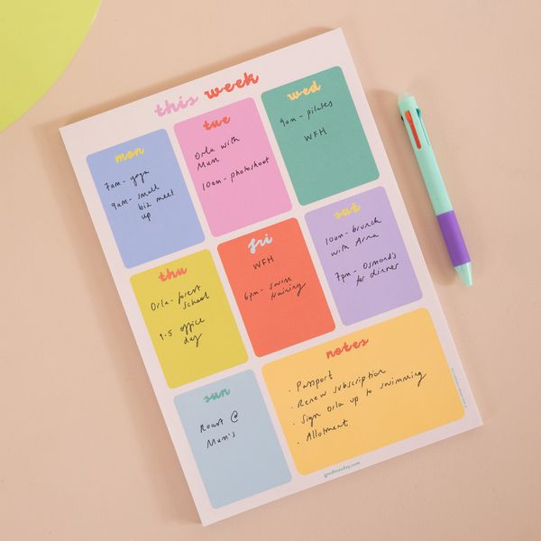 A4 Weekly Planner Pad | Bright Side