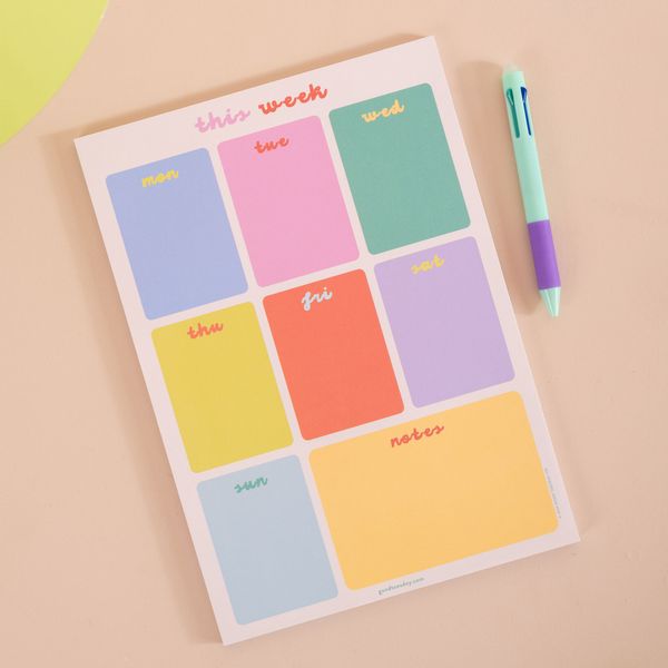 A4 Weekly Planner Pad | Bright Side