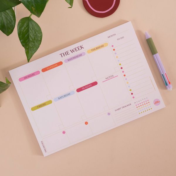A4 Weekly Planner Pad | Colour Theory
