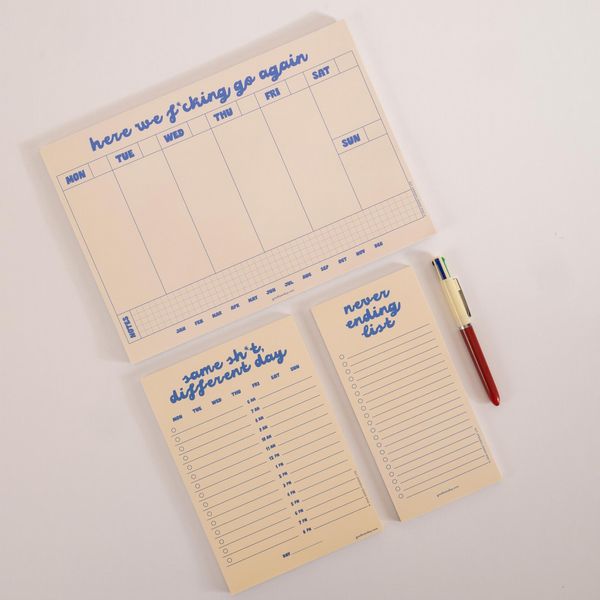 A4 Weekly Planner Pad | Here We Go Again