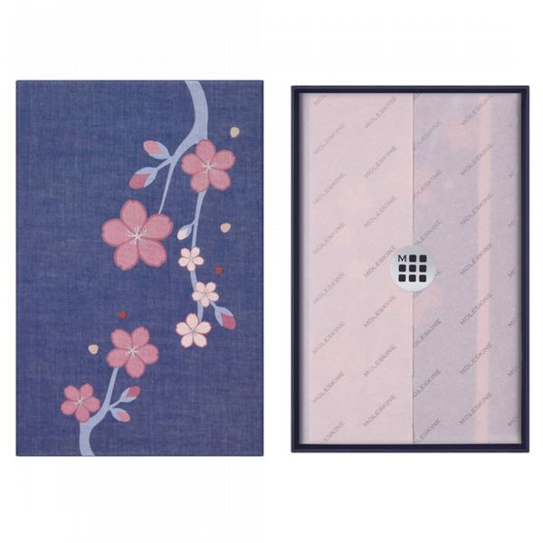 Sakura Large, Plain, Fabric Hard Cover - with Gift Box, Large Plain