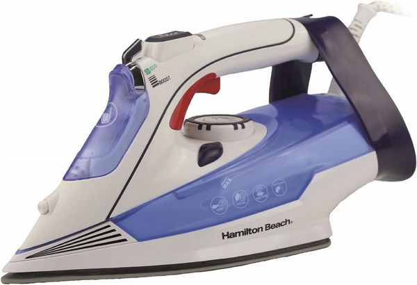 Hamilton Beach Pro SteamMax 3000W White & Blue Steam Iron Open Box