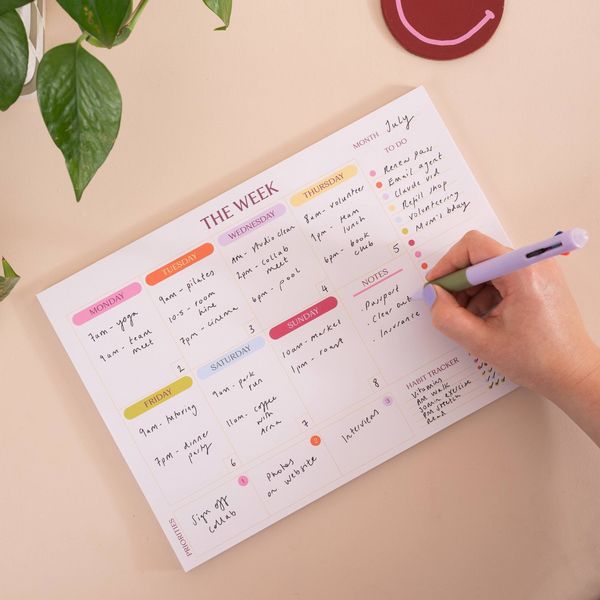 A4 Weekly Planner Pad | Colour Theory