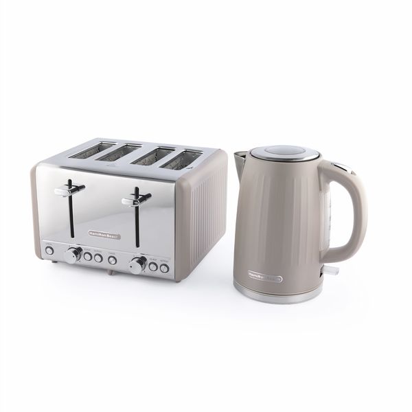 Hamilton Beach Kettle And Toaster Set Harmony Collection Cappuccino Grey