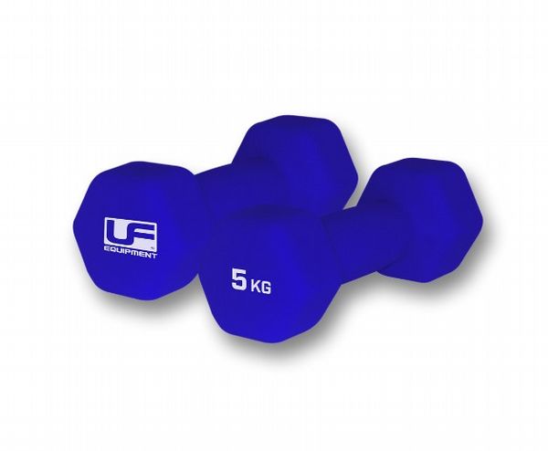Urban Fitness Hex Dumbbells - Neoprene Covered (Pair) (2 x 5kg - Blue)